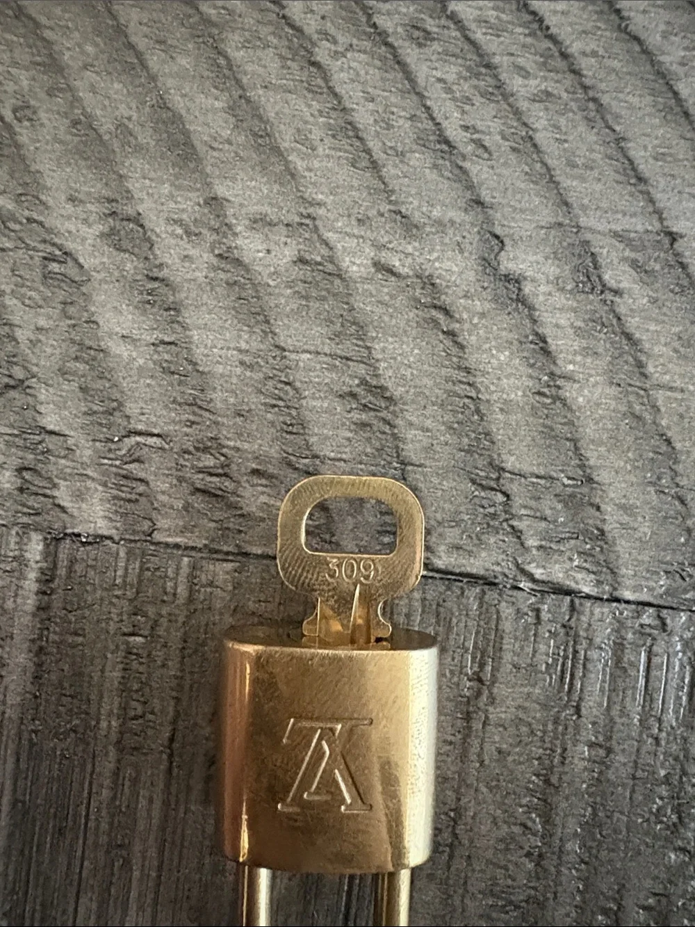 Louis Vuitton Gold-tone Padlock and Key Set 309